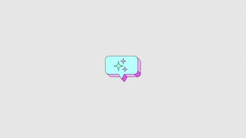 AI smart spark popup alert bubble neubrutalism UI element animation Stock Footage 337037496