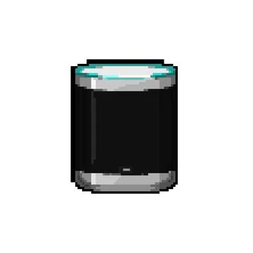 Ai smart speaker pixel art vector illustration Stock Illustration