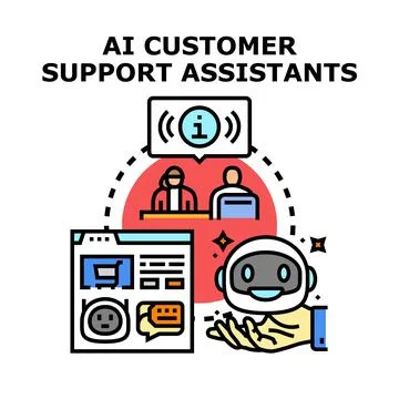 Ai smart technologies aiding customer support service Stockillustratie
