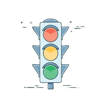 A AI Smart Traffic Lights simple illustration Stock Illustration