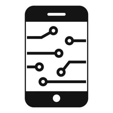 Ai smartphone icon, simple style Stock Illustration