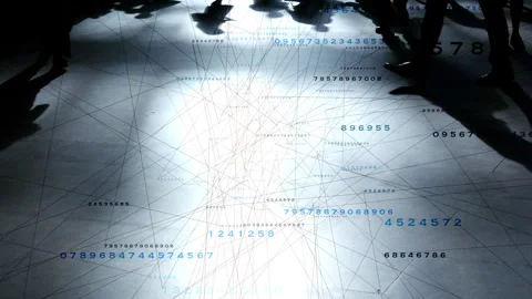 AI Software Collecting Data Information of People Walking on Public Street Stock Footage 248237846