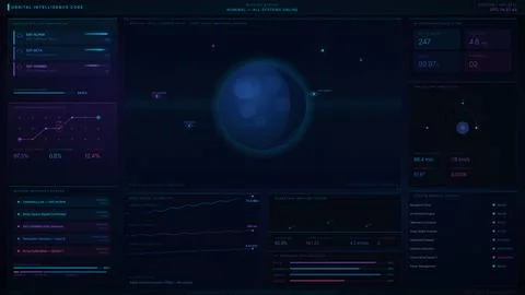 AI Space Mission Command Dashboard Vector Aerospace Control イラスト素材