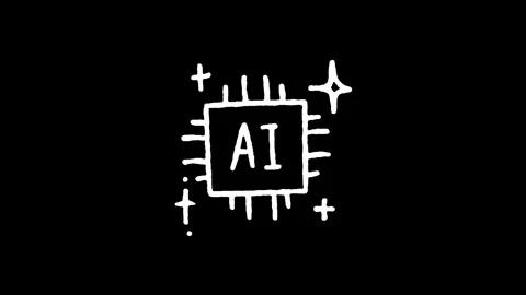 AI Sparkle Chip Icon Stock Footage 345595429
