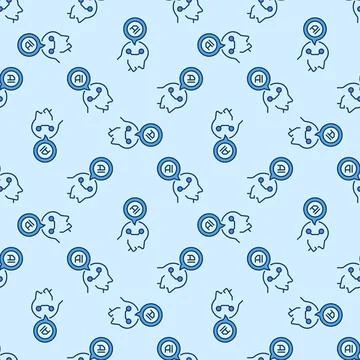 AI Speech Bubble and Head vector Artificial Intelligence Head creative seam.. イラスト素材