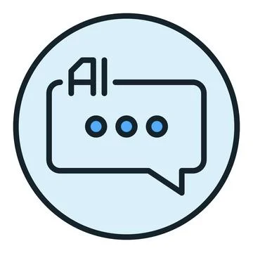 AI Speech Bubble vector Artificial Intelligence Talking colored round icon .. Stock Illustration