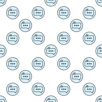 AI Speech Bubble vector Artificial Intelligence Talking colored round seaml.. Illustrazione stock
