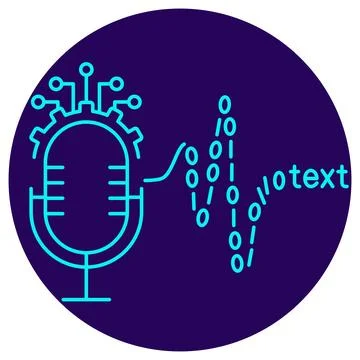 AI Speech Recognition icon. Vector thin line illustration 스톡 일러스트