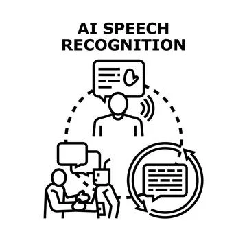 Ai speech recognition technology connecting human and robot Stock Illustration