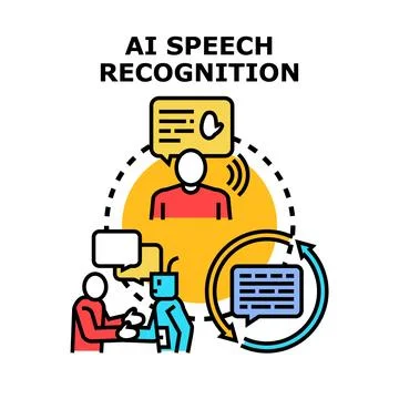 Ai speech recognition technology connecting human and robot Stock Illustration