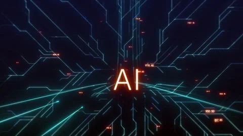 AI Speed Line Digital Background Stock Footage 308636930