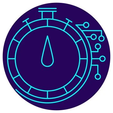 AI Speed Optimization Icon. Minimalistic neon outline イラスト素材