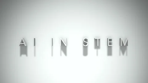 Ai in stem 3D title animation with shadows on a white background Stock Footage 297218012
