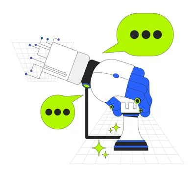 AI strategy 2D onboarding ui illustration Illustrazione stock