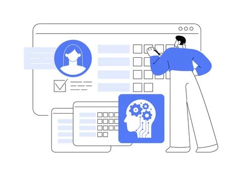 AI-Streamlined Administrative Tasks abstract concept vector illustration. 스톡 일러스트