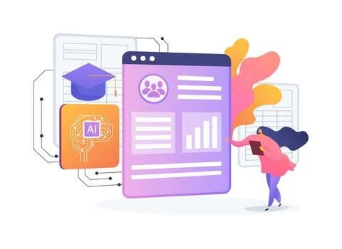 AI-Streamlined Administrative Tasks abstract concept vector illustration. Stock Illustration