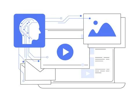 AI-Streamlined Content Creation abstract concept vector illustration. Stock Illustration