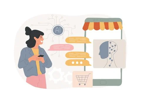 AI-Streamlined Customer Support abstract concept vector illustration. Stock Illustration