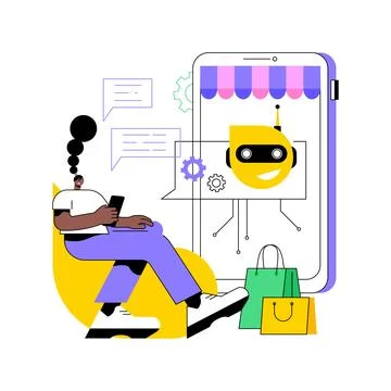 AI-Streamlined Customer Support abstract concept vector illustration. Stock Illustration