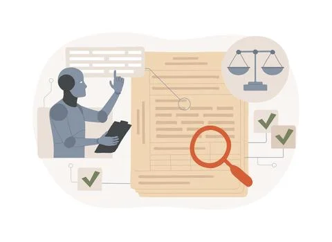 AI-Streamlined Due Diligence abstract concept vector illustration. イラスト素材