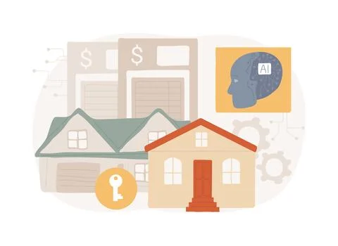 AI-Streamlined Property Management abstract concept vector illustration. 库存插图