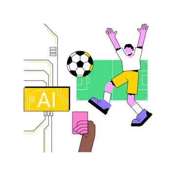 AI-Streamlined Referee Assistance abstract concept vector illustration. Illustrazione stock