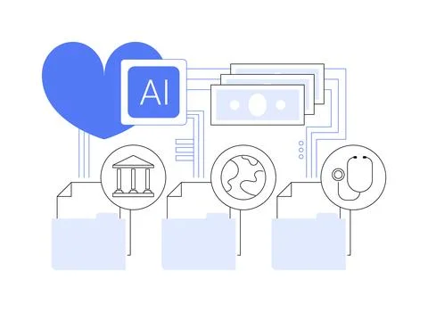 AI-Streamlined Resource Allocation abstract concept vector illustration. Stock Illustration
