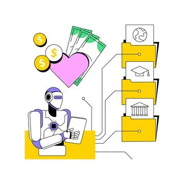 AI-Streamlined Resource Allocation abstract concept vector illustration. Stock Illustration