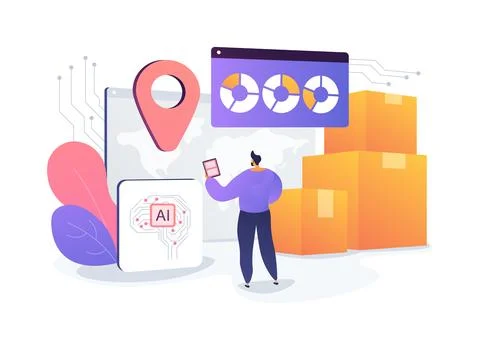 AI-Streamlined Routine Inquiries Handling abstract concept vector illustration. Illustration