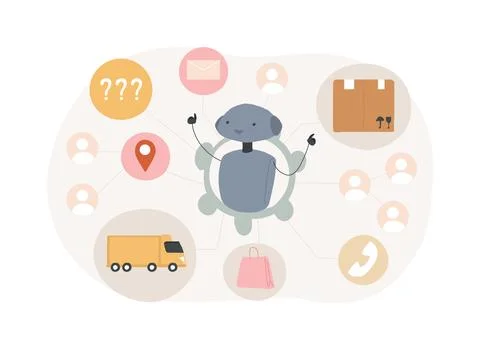 AI-Streamlined Routine Inquiries Handling abstract concept vector illustration. Illustration
