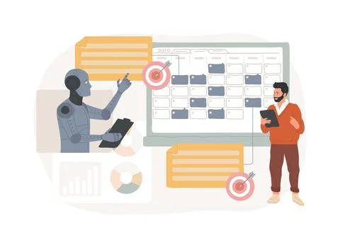 AI-Streamlined Sales Appointment Support abstract concept vector illustration. Stock Illustration