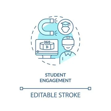 AI in student engagement concept editable icon Stock Illustration