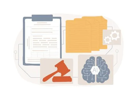 AI-Supported Document Automation abstract concept vector illustration. Stock Illustration
