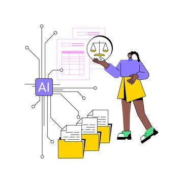 AI-Supported Document Automation abstract concept vector illustration. Stock Illustration