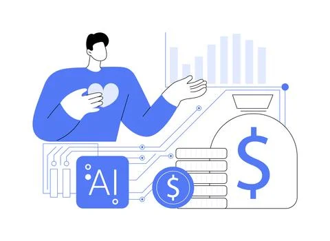 AI-Supported Fundraising Forecasting abstract concept vector illustration. Stock Illustration