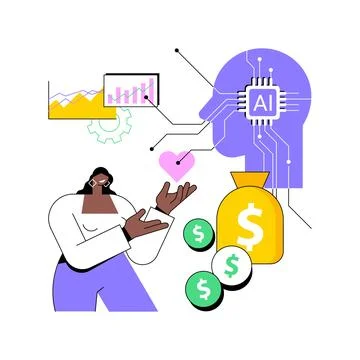 AI-Supported Fundraising Forecasting abstract concept vector illustration. Stock Illustration