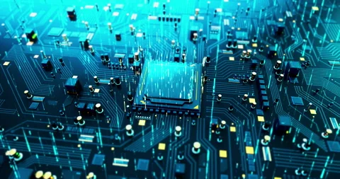 AI Supported Powerful CPU Processor. Data Signals Transferring. Stock Footage 288117214