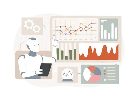 AI-Supported Predictive Modeling abstract concept vector illustration. Stock Illustration