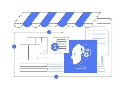 AI-Supported Return and Refund Processing abstract concept vector illustration. Stockillustratie