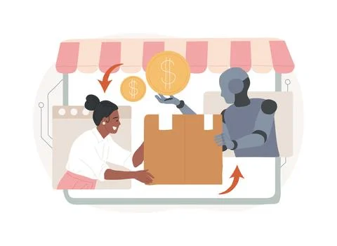 AI-Supported Return and Refund Processing abstract concept vector illustration. Stock Illustration