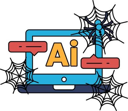 AI symbol sits on a tablet screen Stockillustratie