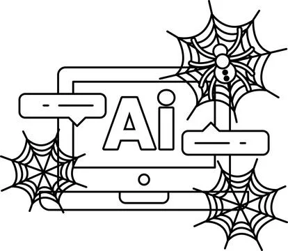 AI symbol sits on a tablet screen Stockillustratie