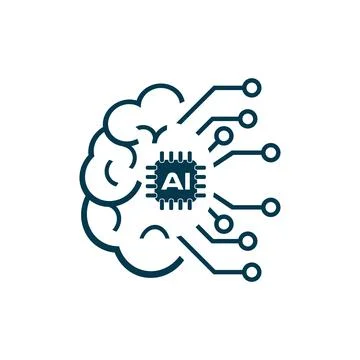 AI symbol vector design, AI sepration in lines of connection and AI remark .. Stock Illustration