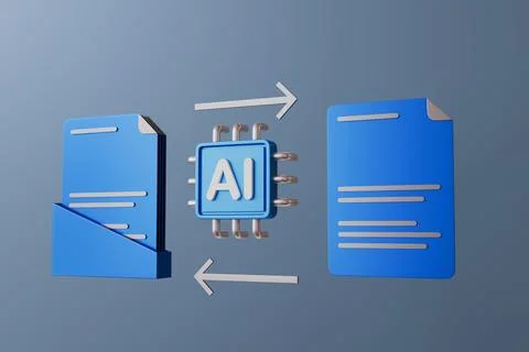 AI system analyzing and transforming documents, Content extraction Иллюстрация