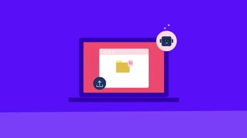 AI system scan file, secure cloud server upload. Stock Footage 337956223