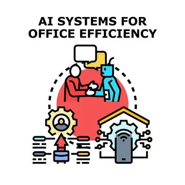Ai systems improving office efficiency and business automation 스톡 일러스트