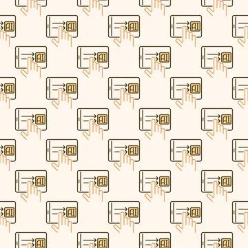 AI Tablet vector Artificial Intelligence Device colored Seamless Pattern Stock Illustration
