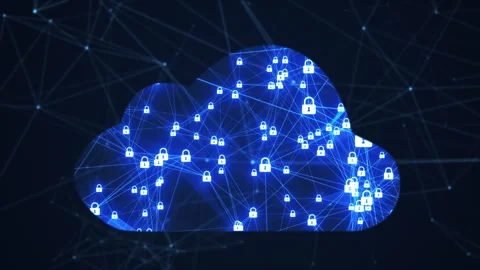 AI tech abstract background, security in cloud computing industry concept Stock Footage 244887881