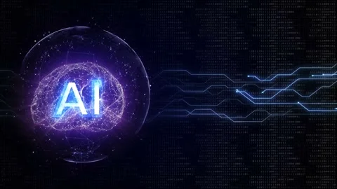 AI Tech Brain Animation Background, loop Vídeos de archivo 320982887
