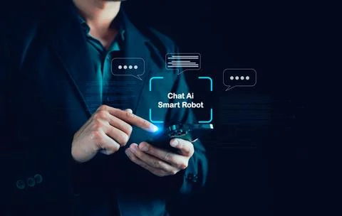 AI tech. Chatbot Chat with AI, Artificial intelligence digital technology. Stock Photos